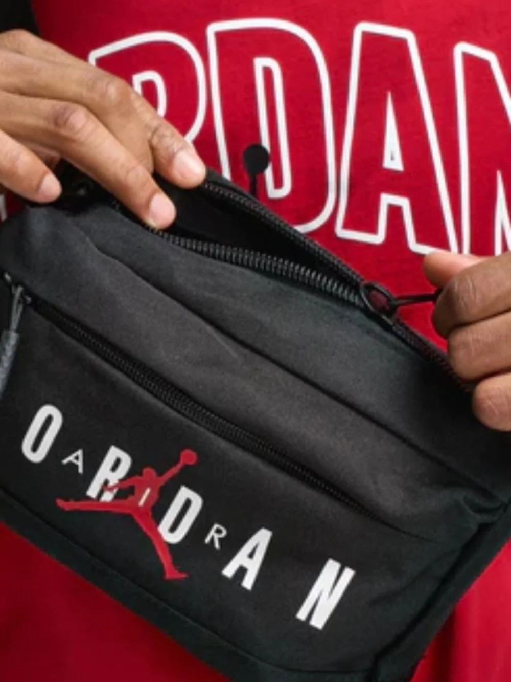 Jordan Black and Red Belt Bag with Logo NWT